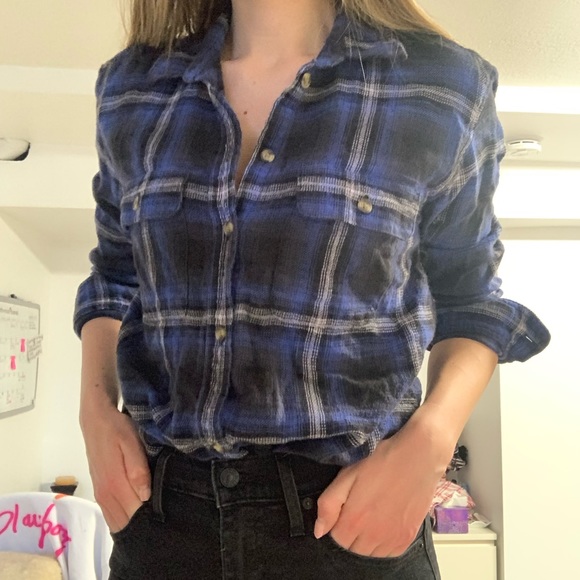 American Eagle Oversized Plaid Shirt - Picture 3 of 5